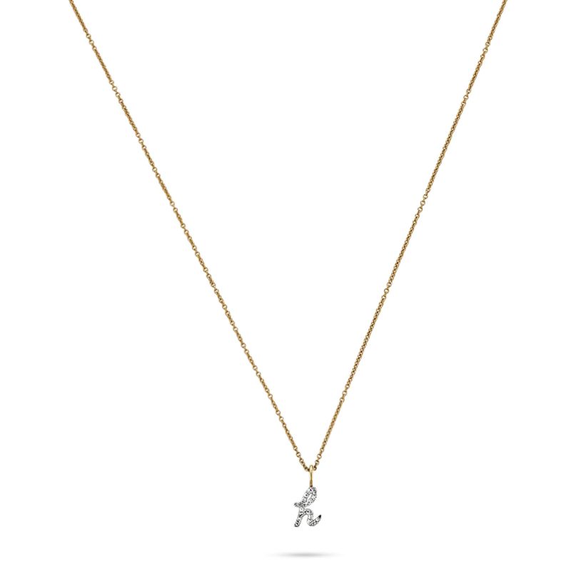 DIAMOND CURSIVE INITIAL NECKLACE FRONT 2