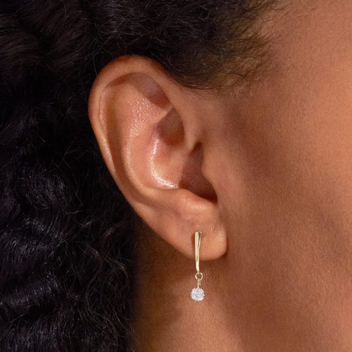 DIAMOND DISCO DROP EARRINGS ON BODY