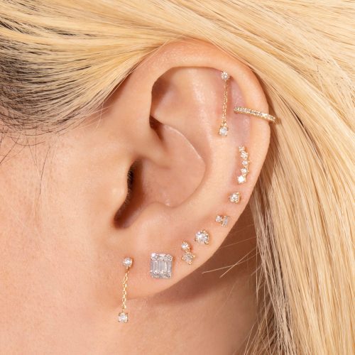 DIAMOND DRIZZLE STUDS FULL LOOK