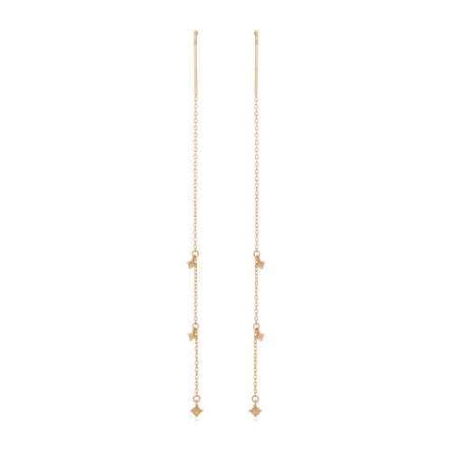 DIAMOND DRIZZLE THREADER EARRINGS REAR