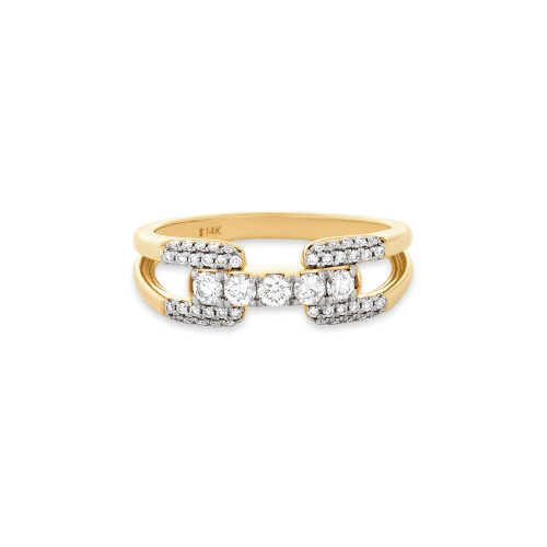 Stone and Strand 14K Yellow Gold Diamond Harness Ring Front Image