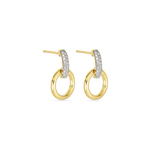 Stone and Strand 14K Yellow Gold Diamond Horsebit Earrings Side Image