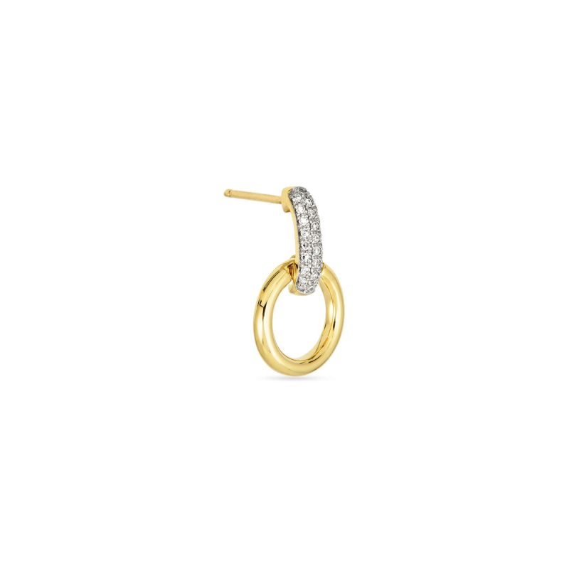 Stone and Strand 14K Yellow Gold Diamond Horsebit Earrings Side Single Image