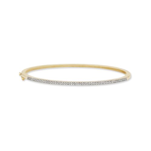 Stone and Strand 14K Yellow Gold Diamond Line Bangle Front Image