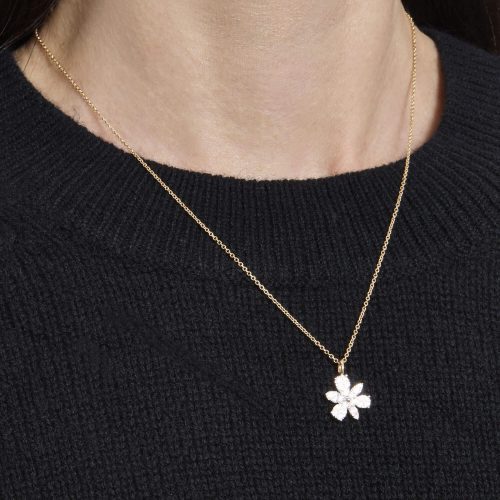 DIAMOND MAGNOLIA NECKLACE ON BODY