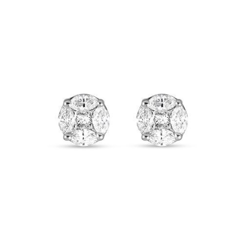 Stone and Strand 10K Yellow Gold Diamond Mosaic Studs Front Image