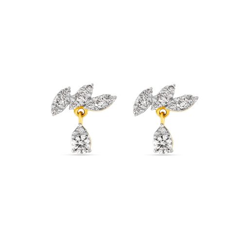 Stone and Strand 10K Yellow Gold Diamond Muse Drop Studs Front Image