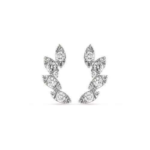 Stone and Strand 10K Yellow Gold Diamond Muses Tiara Studs Front Image