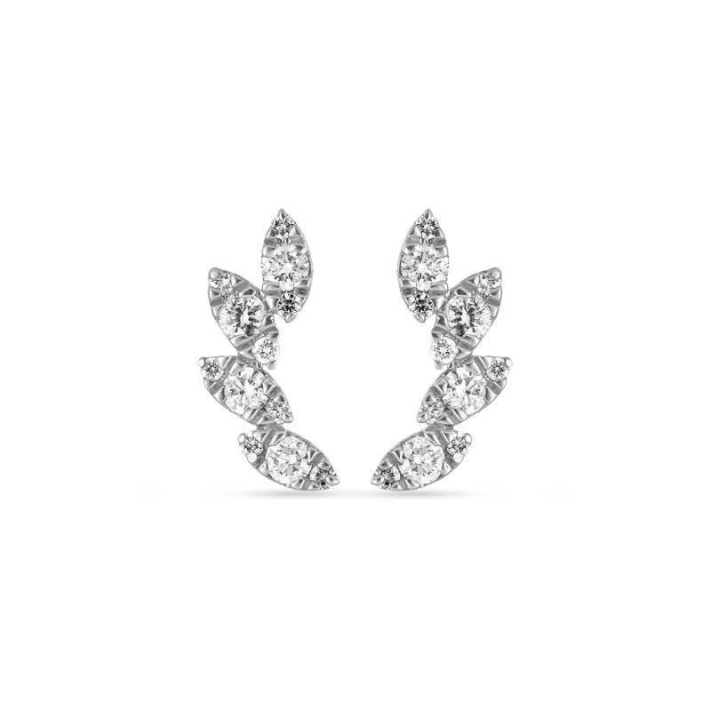 Stone and Strand 10K Yellow Gold Diamond Muses Tiara Studs Front Image