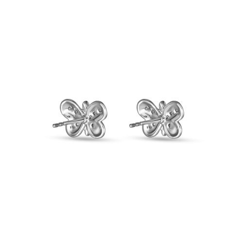 DIAMOND PUFF BUTTERFLY STUDS REAR