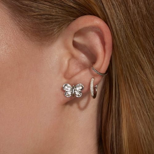 DIAMOND PUFF BUTTERFLY STUDS WEAR IT WITH