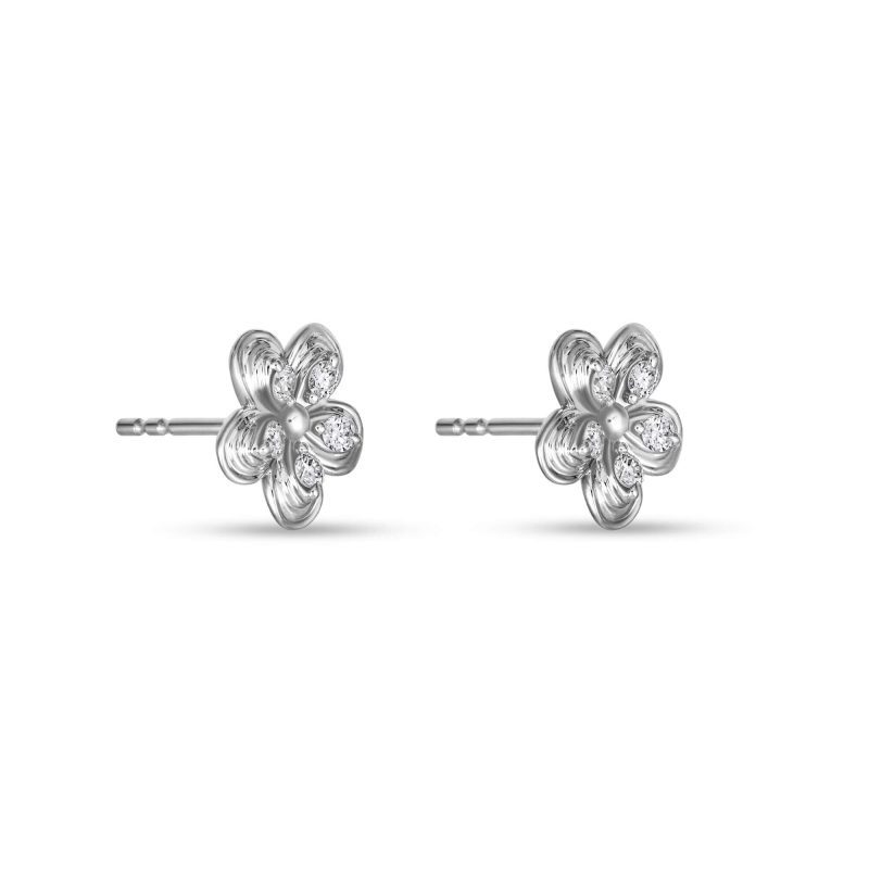 DIAMOND PUFF DAISY STUDS SIDE