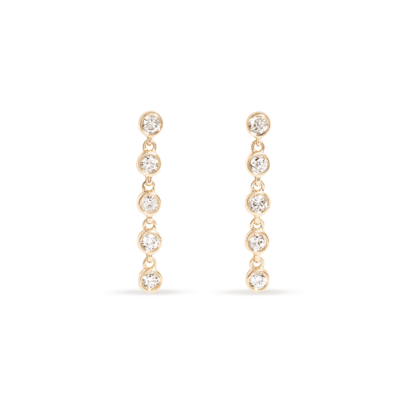 DIAMOND RALLY TENNIS EARRINGS FRONT