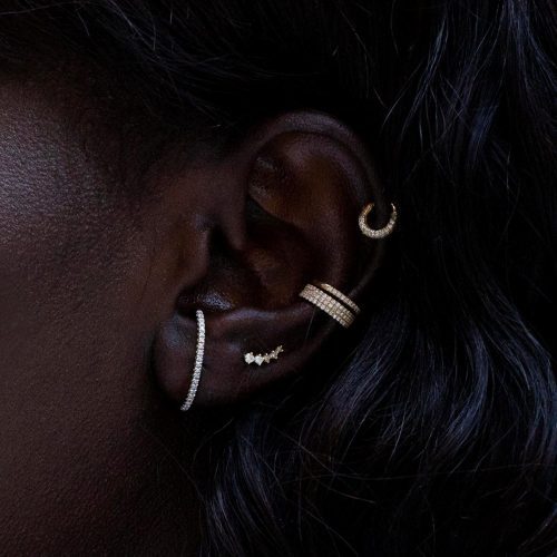 DIAMONDS ON DIAMONDS EAR CUFF FULL LOOK