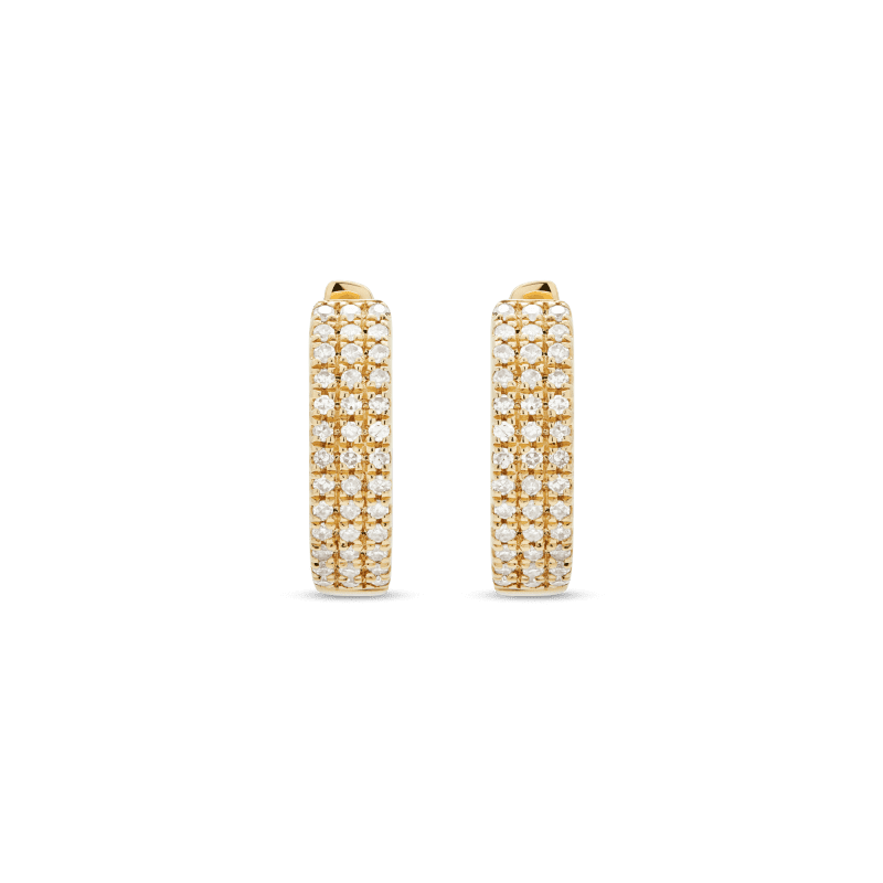 DIAMONDS ON DIAMONDS HUGGIE EARRINGS FRONT 1