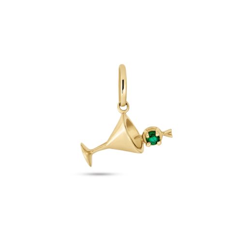 Stone and Strand 10K Yellow Gold Dirty and Flirty Martini Emerald Charm Front Image