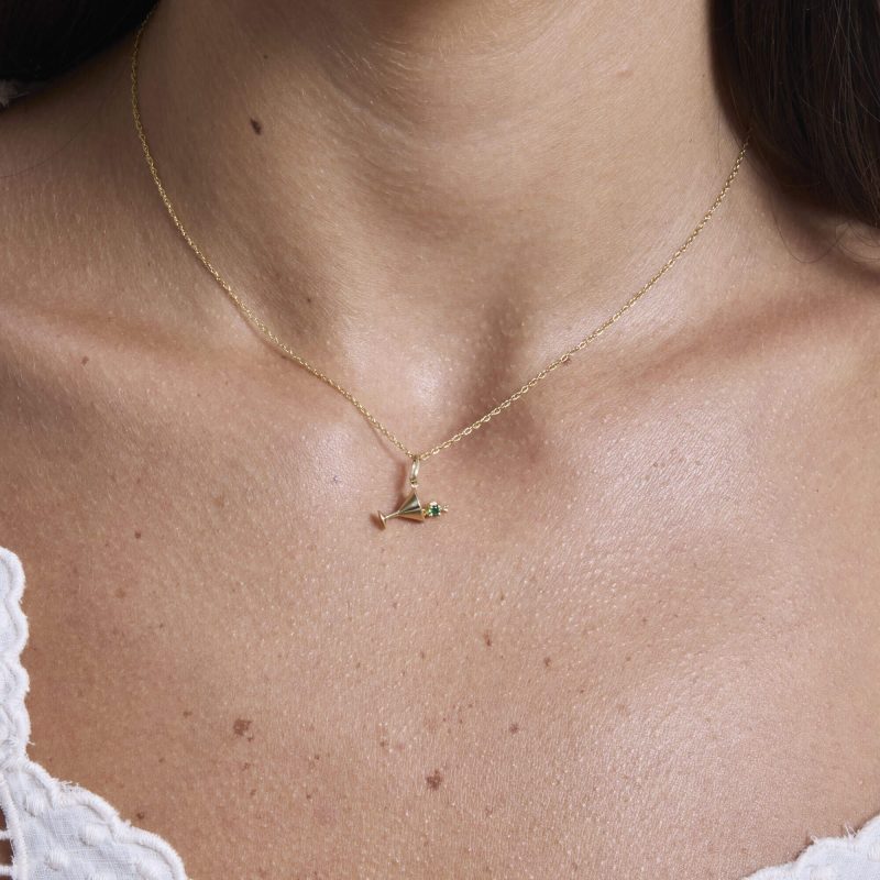 DIRTY AND FLIRTY MARTINI NECKLACE ON BODY