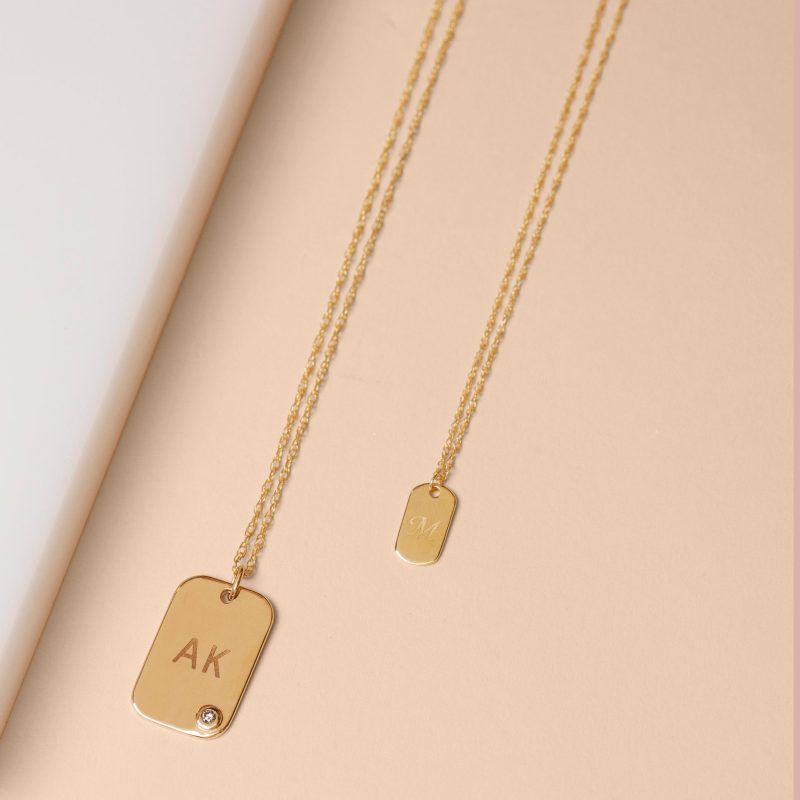 DOG TAG WITH TEENY DIAMOND PENDANT EDITORIAL COLLECTION 2