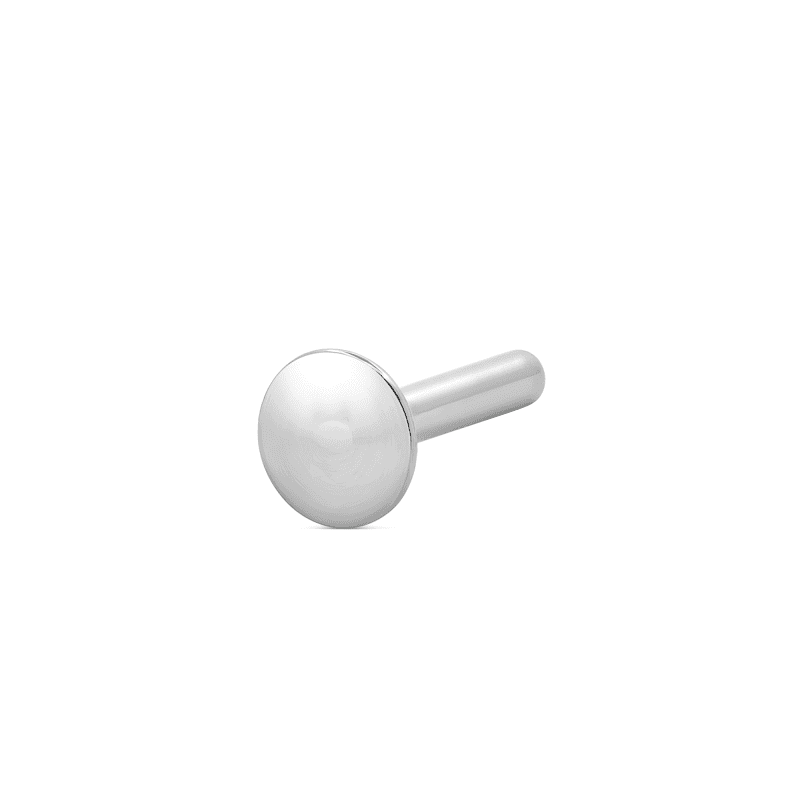 DOMED BUTTON PIERCING EARRING POST FRONT