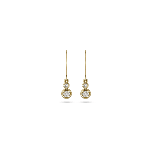 Stone and Strand 10K Yellow Gold Diamond Duo Bonbon Drop Earrings Front Image