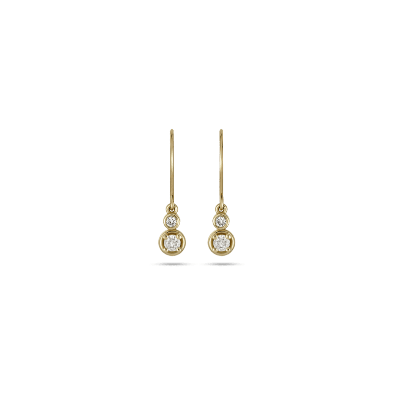 Stone and Strand 10K Yellow Gold Diamond Duo Bonbon Drop Earrings Front Image