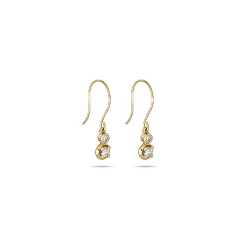 Diamond Duo Bonbon Drop Earrings Side