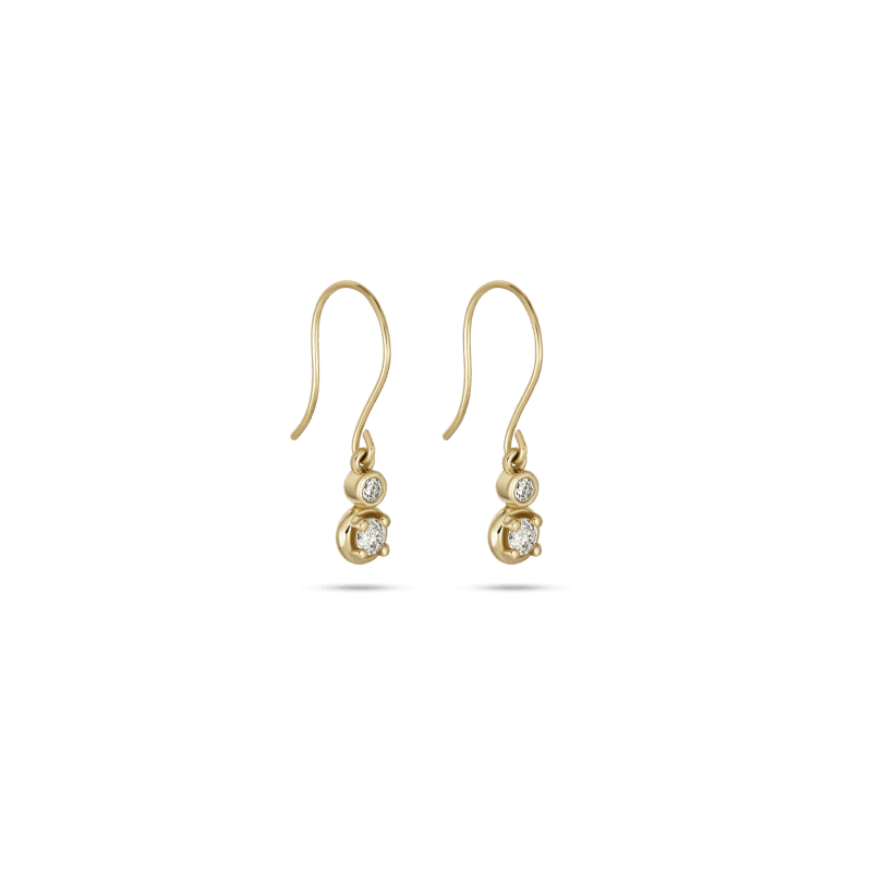 Diamond Duo Bonbon Drop Earrings Side