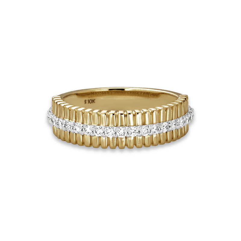 Stone and Strand 10K Yellow Gold Diamond Pirouette Band Front Image