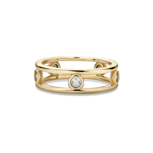 Stone and Strand 10K Yellow Gold Diamonds By The Dozen Ring Front Image