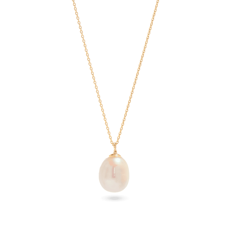 ELLIPTICAL PEARL PENDANT NECKLACE FRONT 1