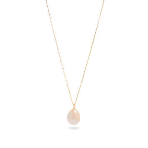 ELLIPTICAL PEARL PENDANT NECKLACE FRONT 2