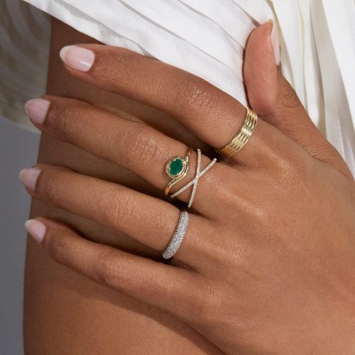 EMERALD BON BON MERGE RING WEAR IT WITH