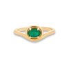 Stone and Strand 10K Yellow Gold Emerald Bonbon Merge Ring Front Image