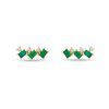 Stone and Strand 10K Yellow Gold Emerald Luxe Cluster White Sapphire Studs Front Image