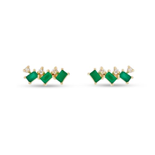 Stone and Strand 10K Yellow Gold Emerald Luxe Cluster White Sapphire Studs Front Image