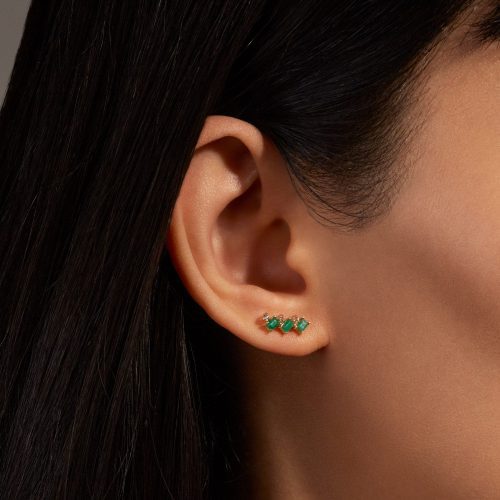 EMERALD LUXE CLUSTER STUDS ON BODY