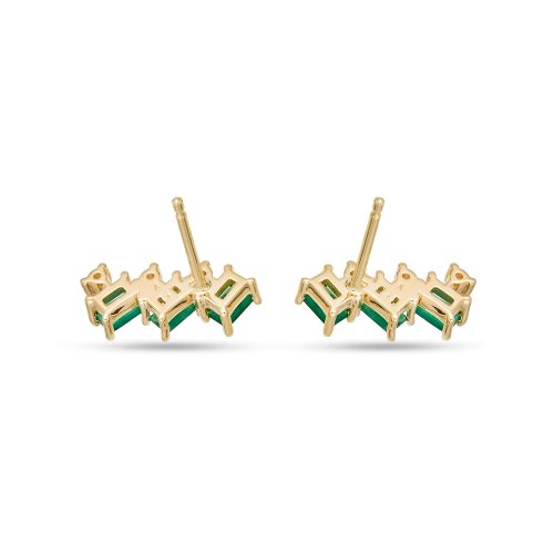 EMERALD LUXE CLUSTER STUDS REAR