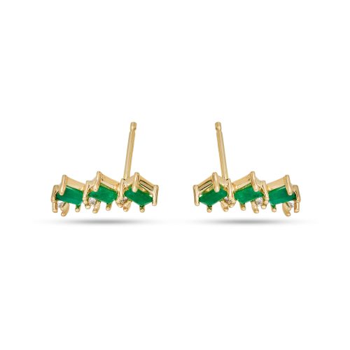 EMERALD LUXE CLUSTER STUDS SIDE