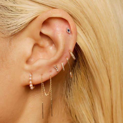 EXTRA LONG GOLD THREADER EARRING WEAR IT WITH