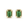 Stone and Strand 14K Yellow Gold Emerald Bonbon Studs Front Image