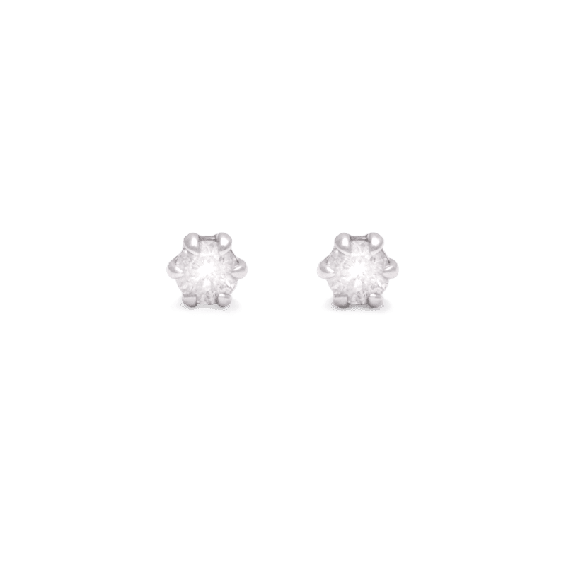 Stone and Strand Sterling Silver Fairy Lights Diamond Studs Front Image