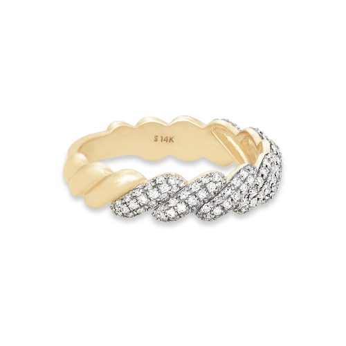 FINE DIAMOND BRIOCHE RING SIDE