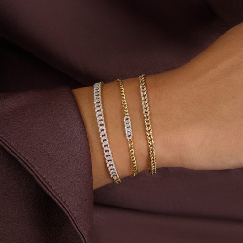 FINE DIAMOND PAVE CHAIN CUFF WEAR IT WITH