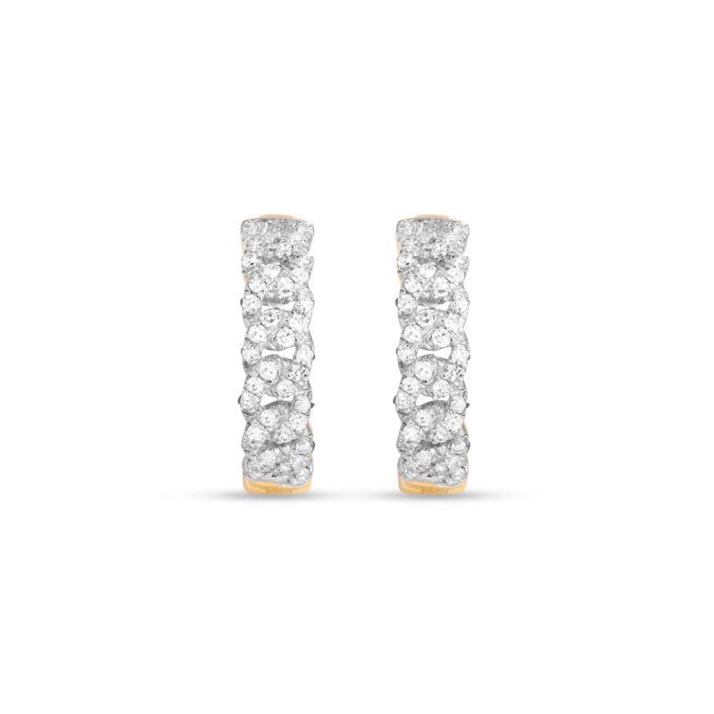 FINE DIAMOND PAVE CHAIN EARRINGS FRONT