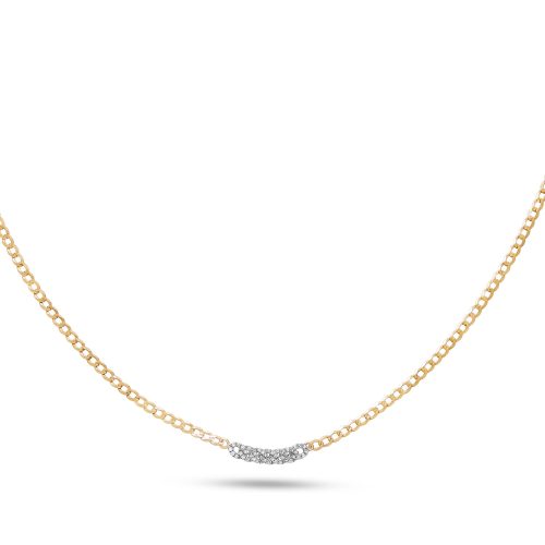 FINE DIAMOND PAVE CURB CHAIN NECKLACE FRONT 2