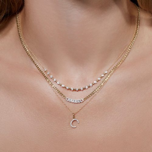 FINE DIAMOND PAVE CURB CHAIN NECKLACE WEAR IT WITH