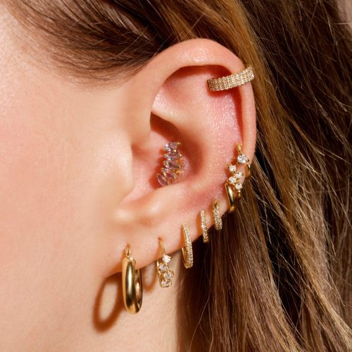 FIXED DIAMOND PIERCING EARRING WEAR IT WITH