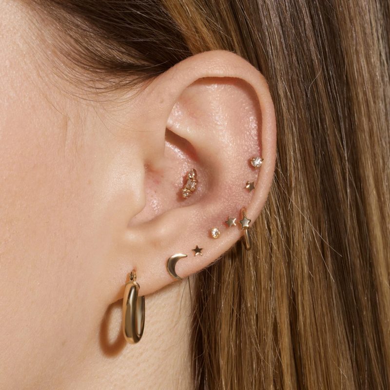 FIXED STARRY PIERCING EARRING WEAR IT WITH