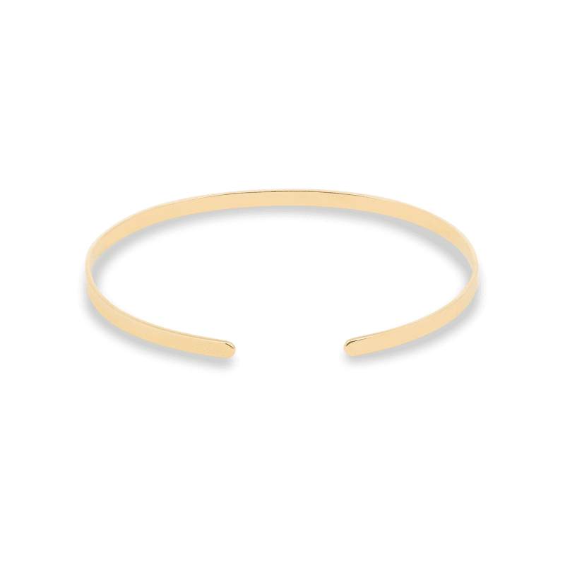 Stone and Strand 10K Yellow Gold Flat Cuff Bracelet Front Image