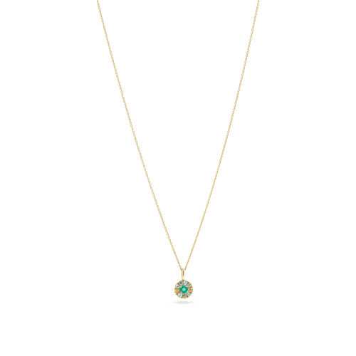 FLOATING EMERALD PENDANT NECKLACE FRONT 2